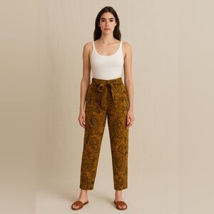 Shaft Jeans / Lola Paisley Velvet Corduroy Pants / Mustard / Italy / Size 4